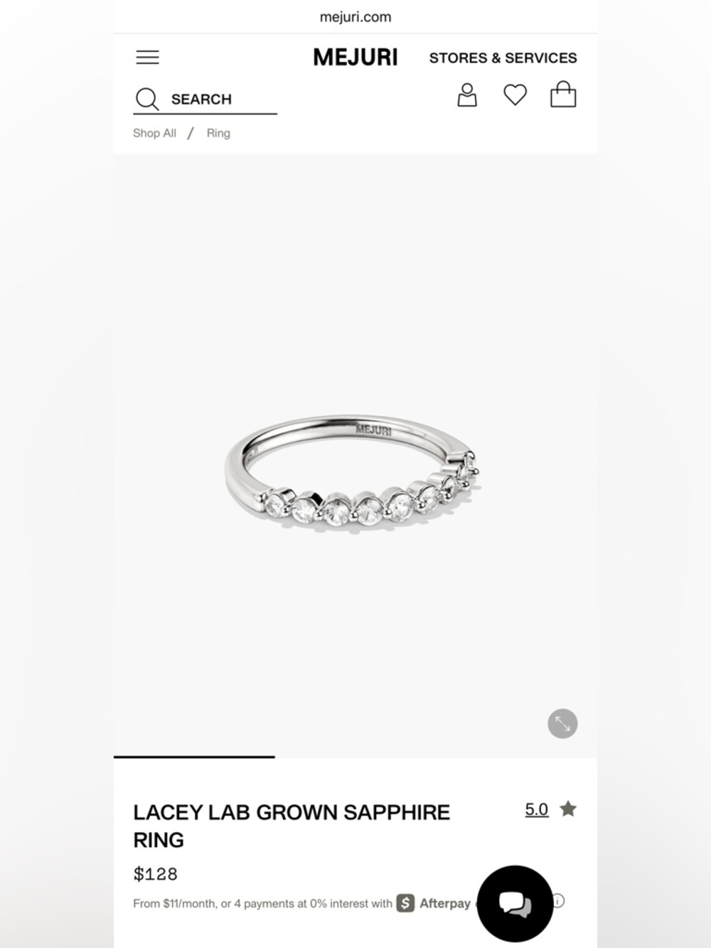 Mejuri Lacey Lab Grown Sapphire Ring